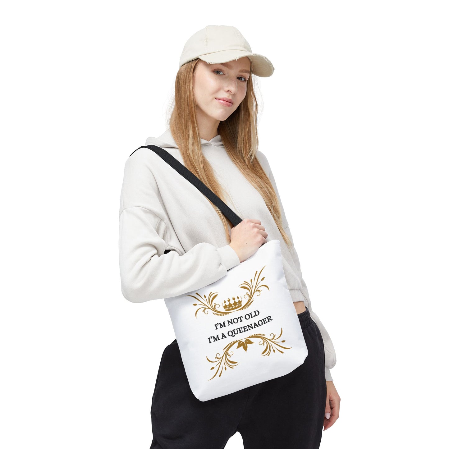 Queenager Tote Bag — “I’m Not Old I’m a Queenager” Gift Tote