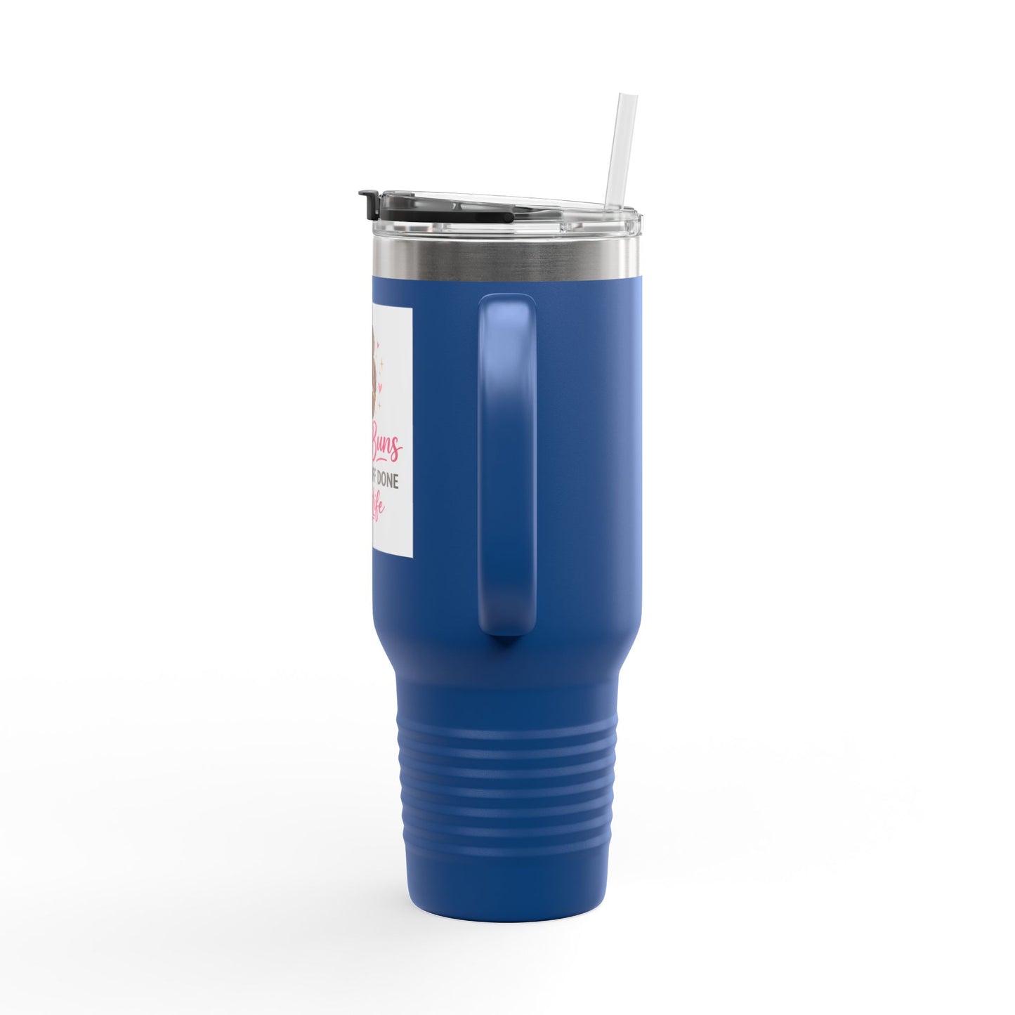 40oz Insulated Travel Mug — "Messy Buns Getting Stuff Done #MomLife"