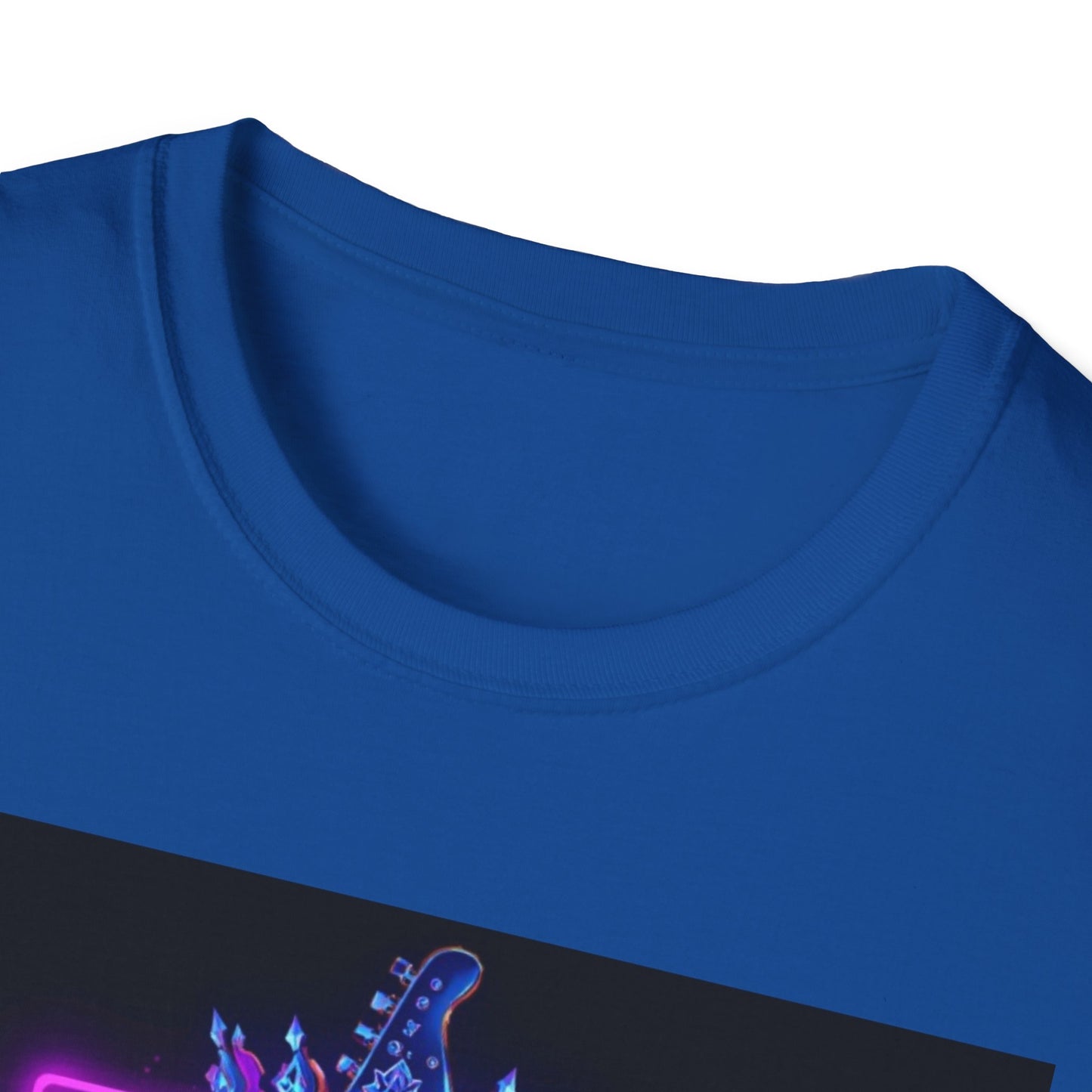 Rock Guitar T-Shirt - "Leaders Don’t Follow, They Reign" Neon Crown Design