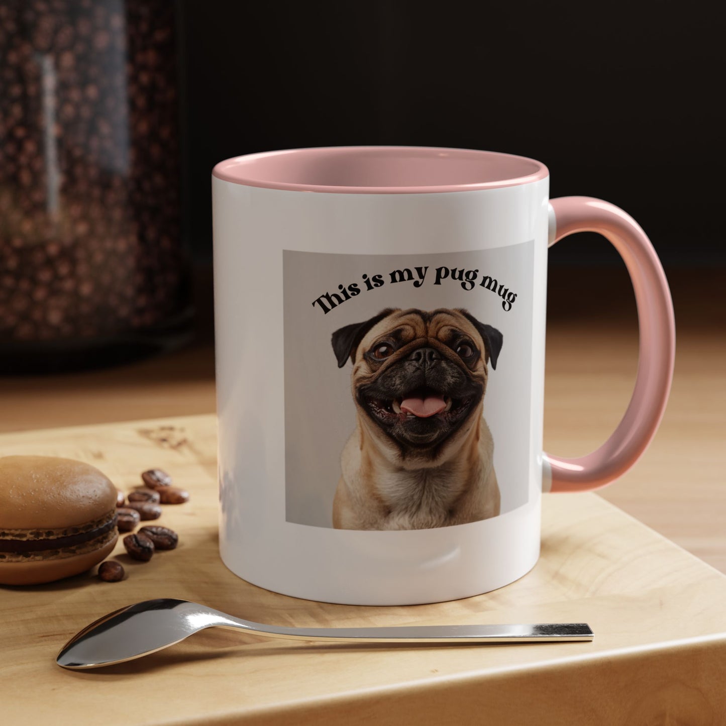 Pug Coffee Mug — "This is my pug mug" Accent Ceramic Cup (11/15oz)