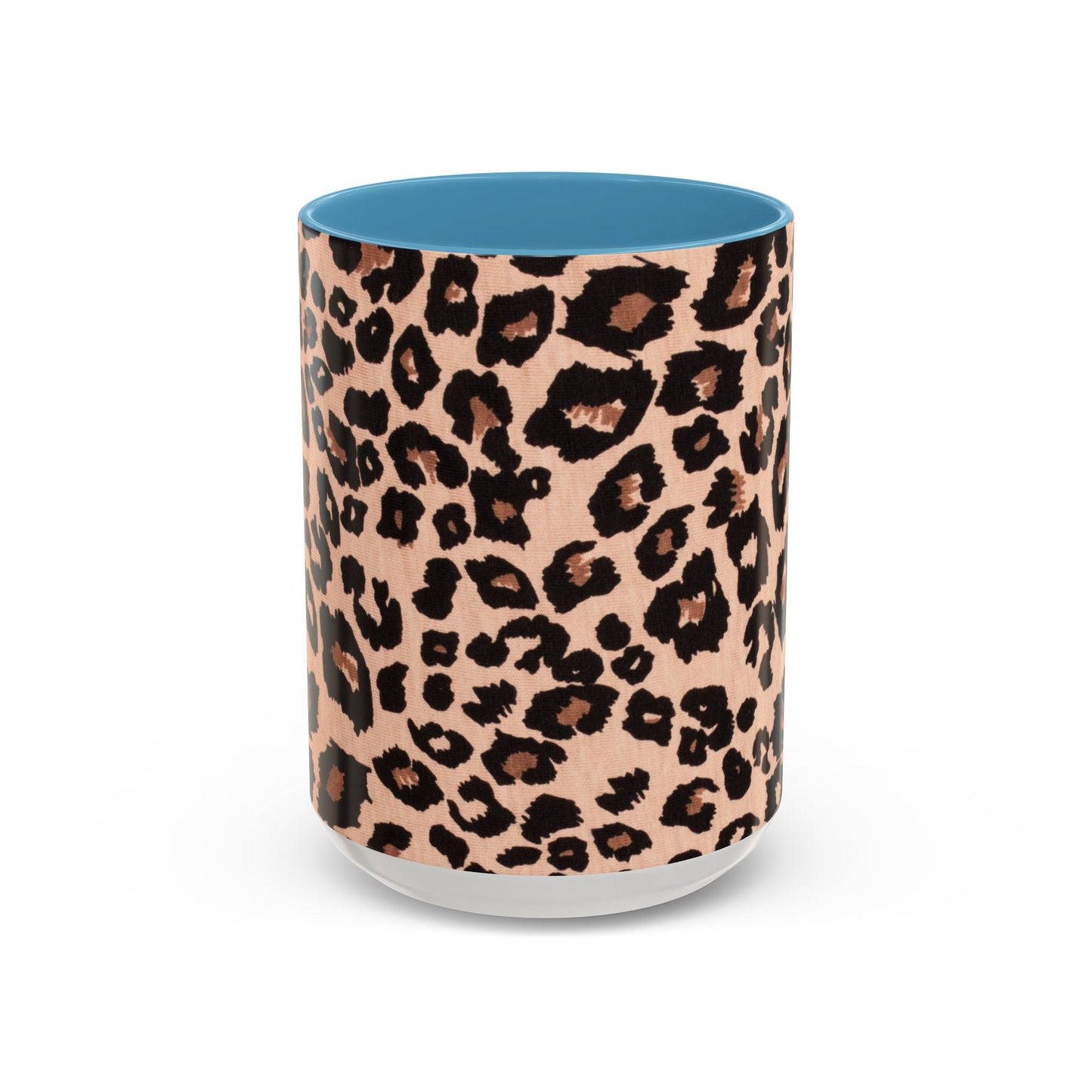 Leopard Print Accent Coffee Mug – 11/15oz Stylish Animal Print Ceramic Cup