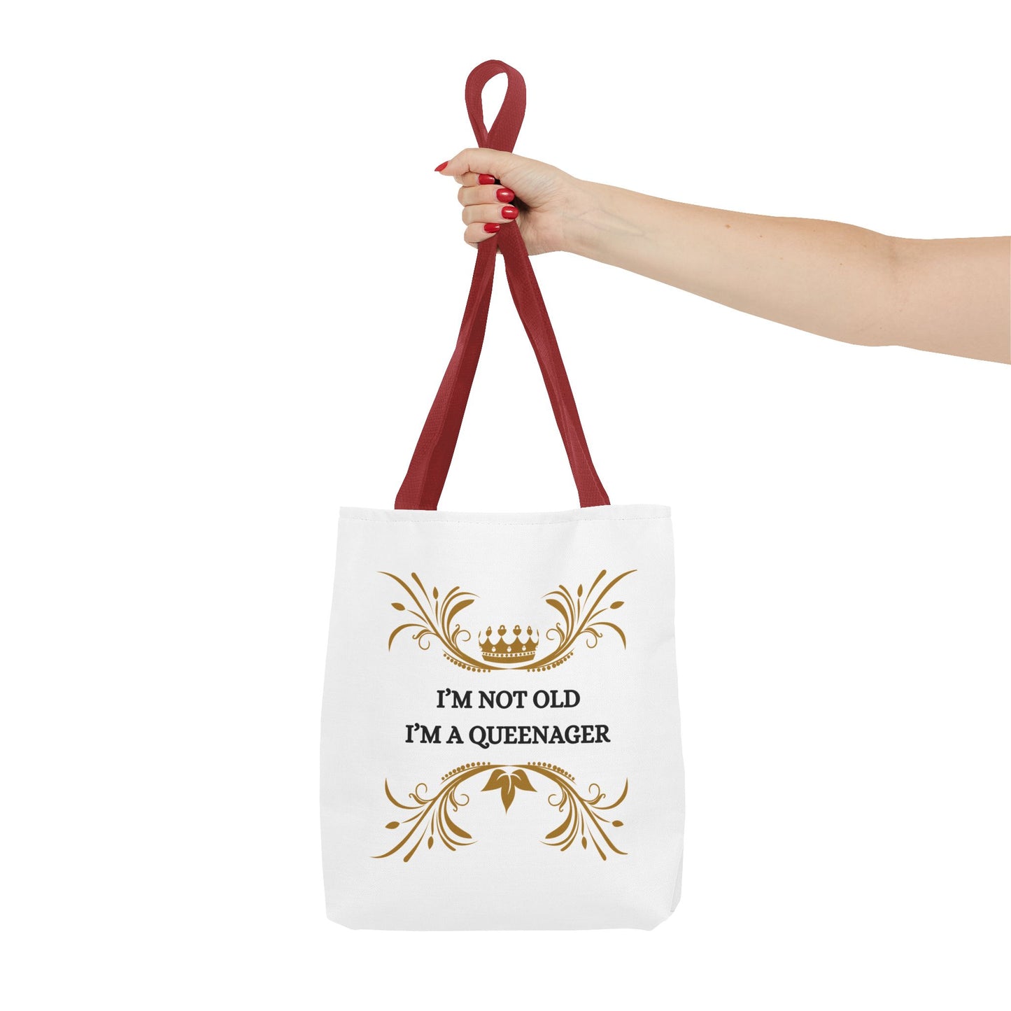 Queenager Tote Bag — “I’m Not Old I’m a Queenager” Gift Tote