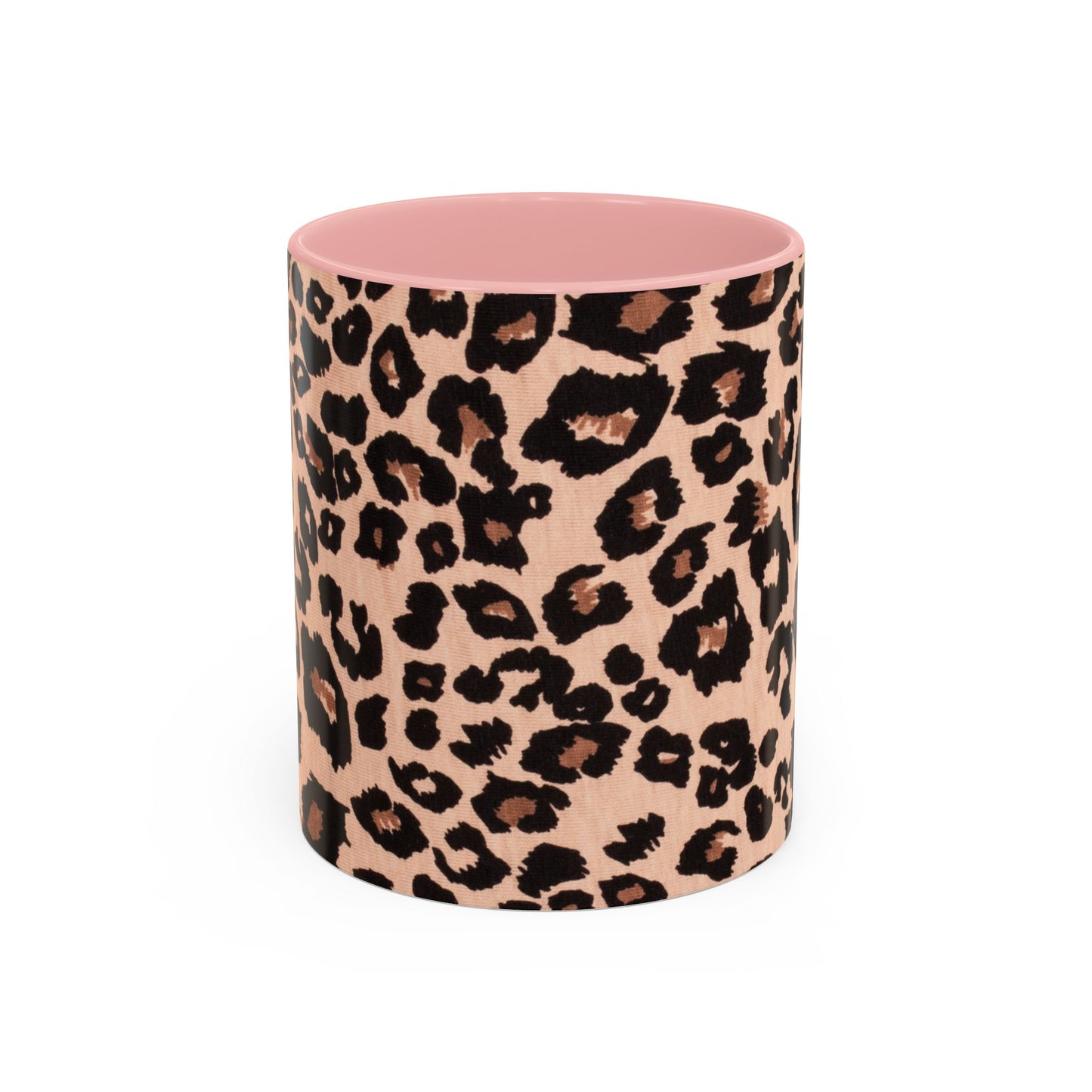 Leopard Print Accent Coffee Mug – 11/15oz Stylish Animal Print Ceramic Cup