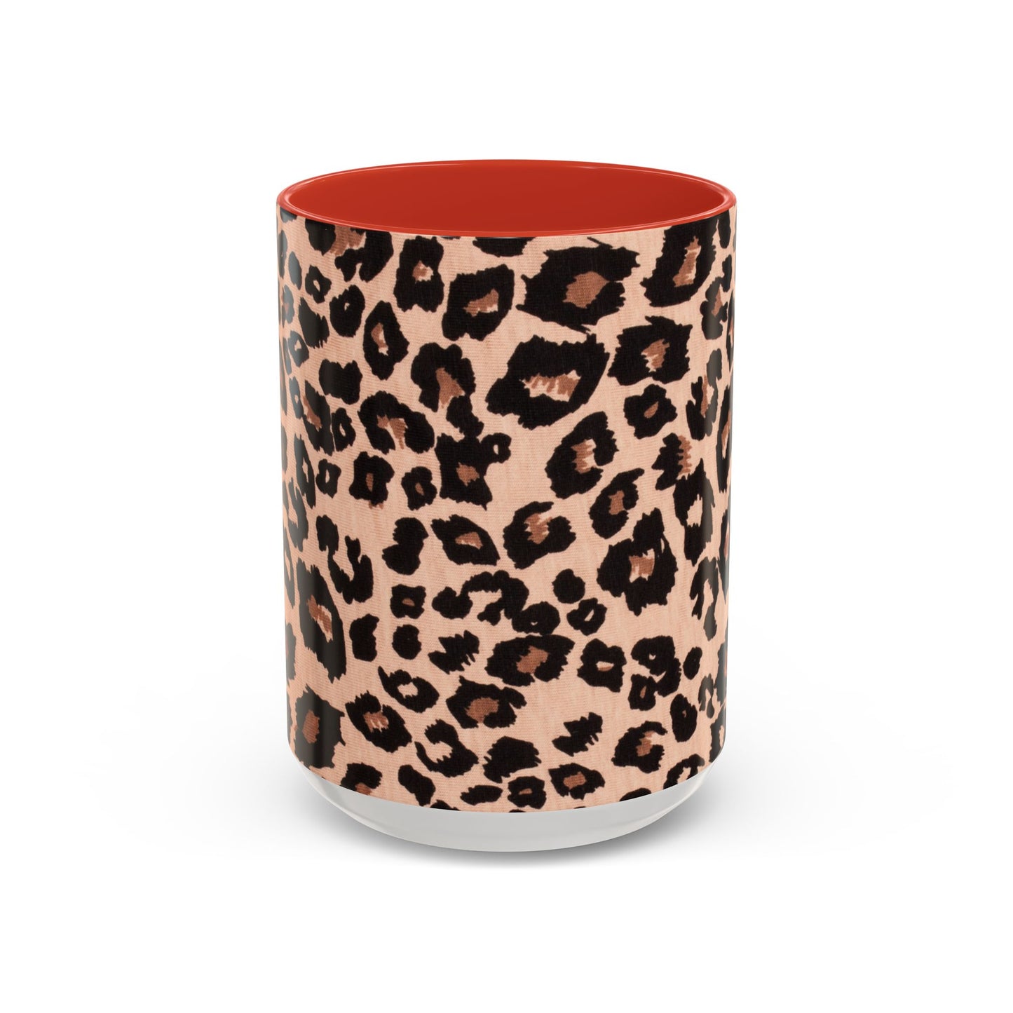 Leopard Print Accent Coffee Mug – 11/15oz Stylish Animal Print Ceramic Cup