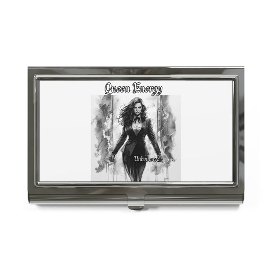 Business Card Holder — "Queen Energy" Gothic Femme Fatale Metal Case