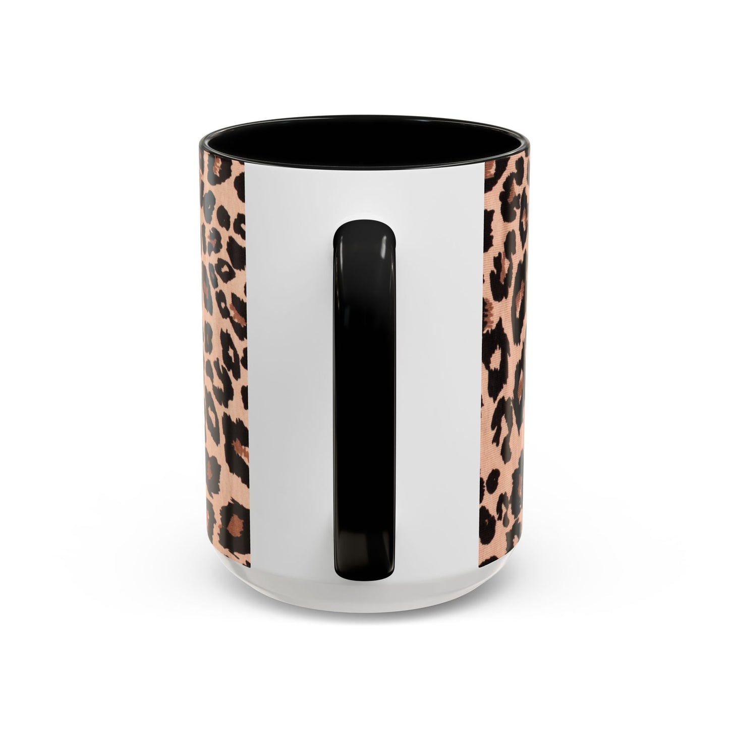 Leopard Print Accent Coffee Mug – 11/15oz Stylish Animal Print Ceramic Cup