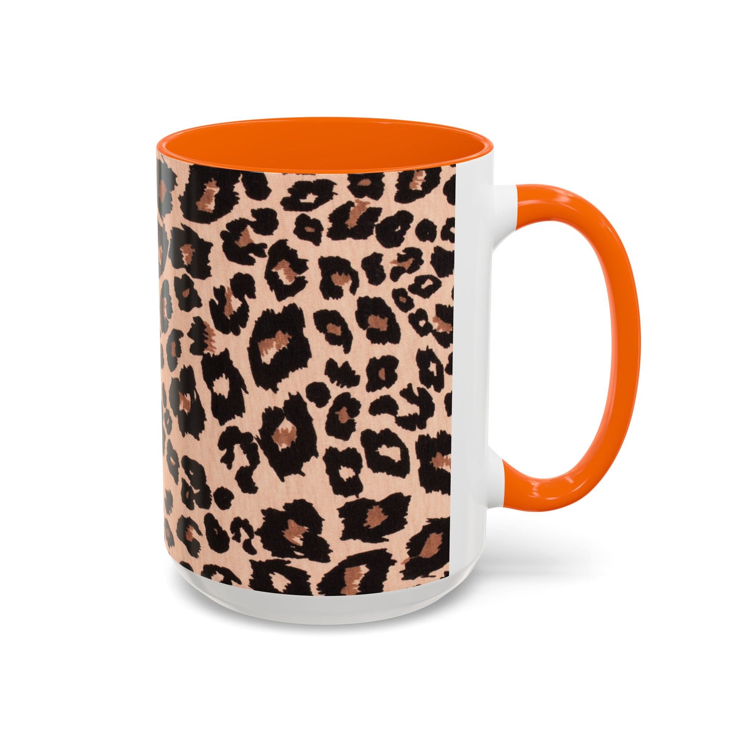 Leopard Print Accent Coffee Mug – 11/15oz Stylish Animal Print Ceramic Cup