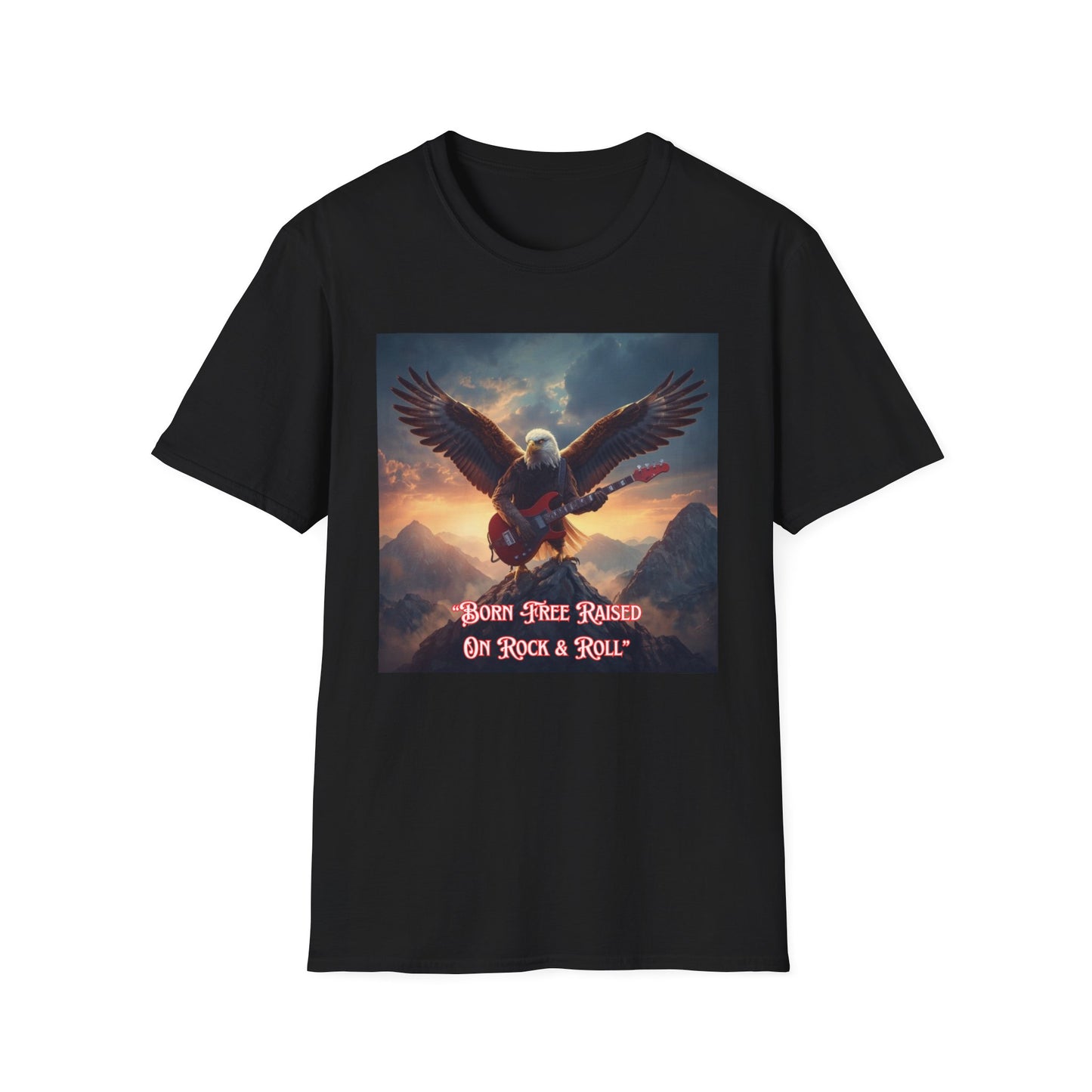 Rock & Roll Eagle T-Shirt — Born, Raised on Rock & Roll Graphic Tee