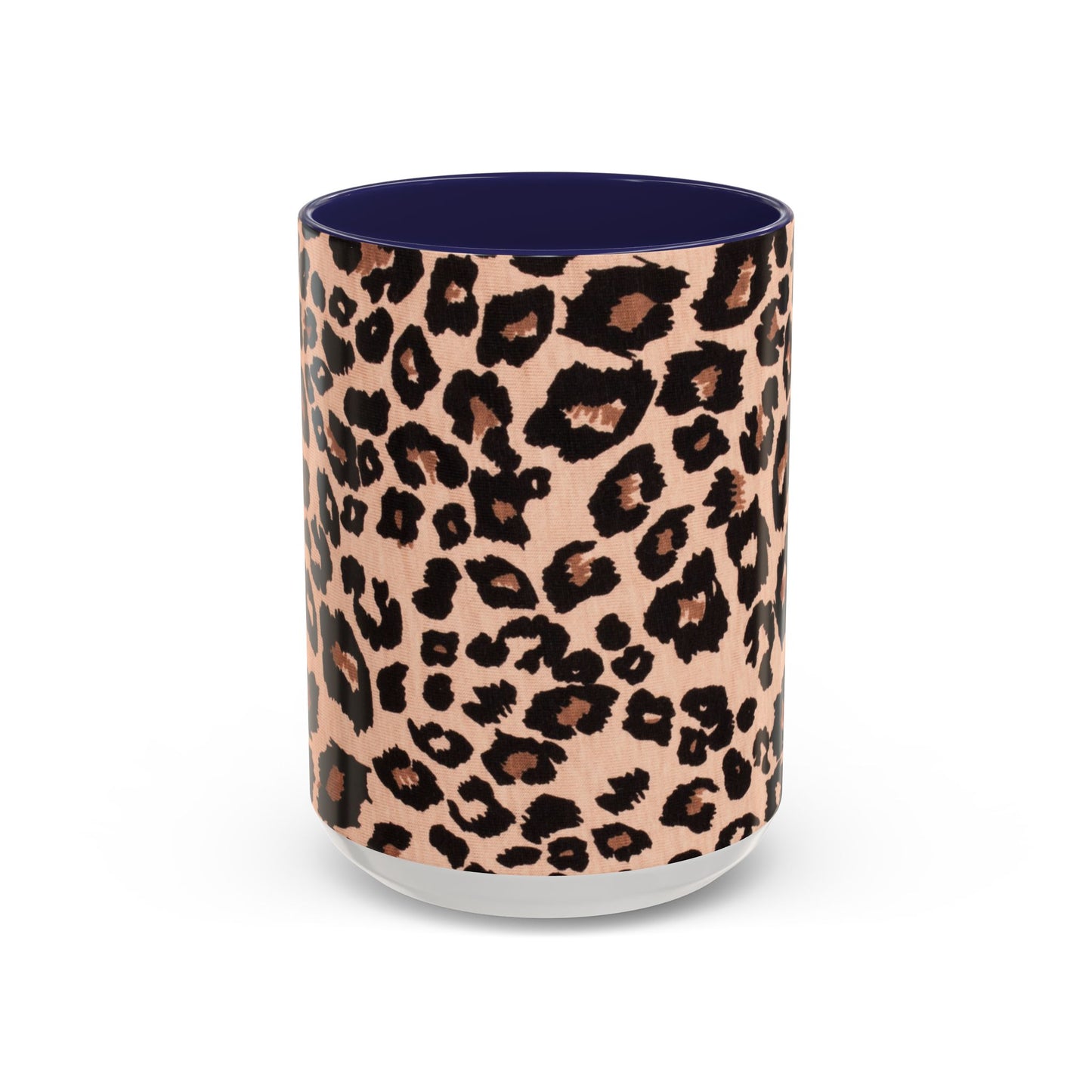 Leopard Print Accent Coffee Mug – 11/15oz Stylish Animal Print Ceramic Cup