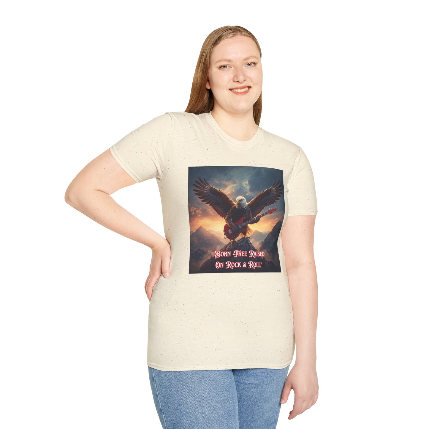 Rock & Roll Eagle T-Shirt — Born, Raised on Rock & Roll Graphic Tee