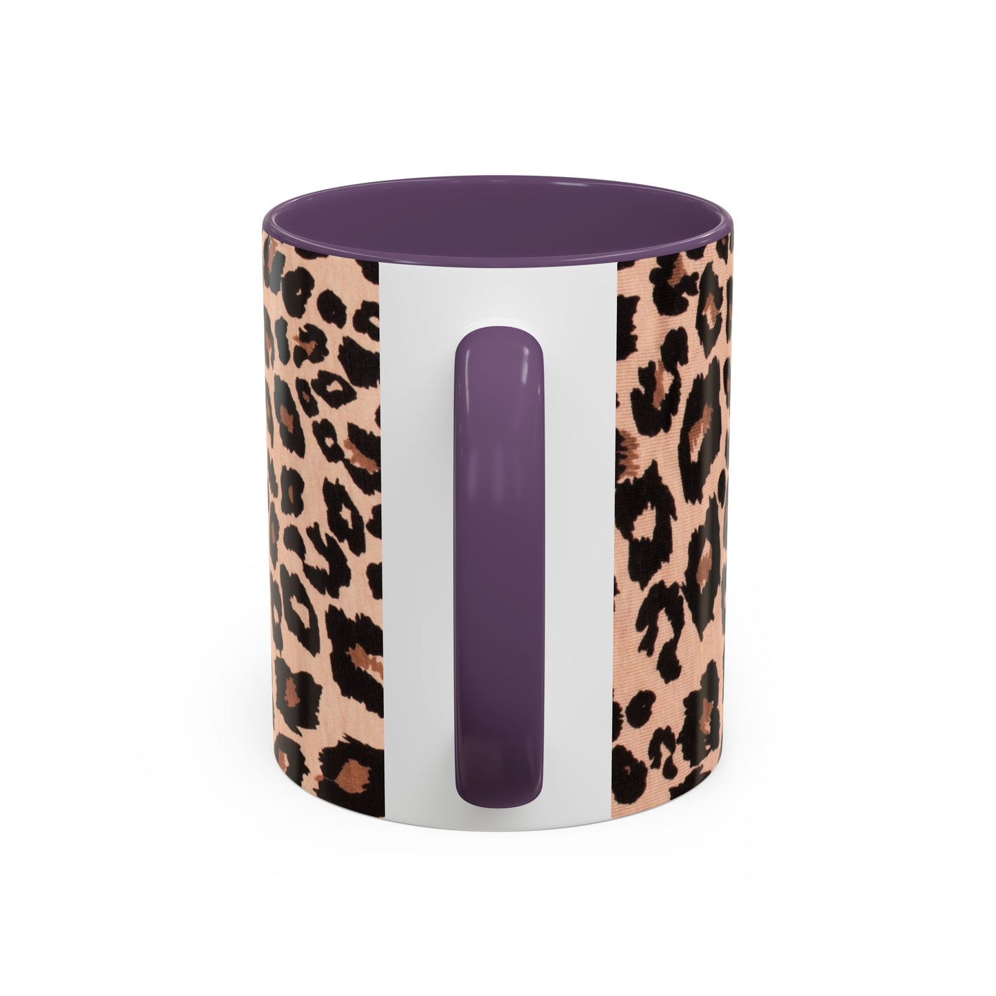 Leopard Print Accent Coffee Mug – 11/15oz Stylish Animal Print Ceramic Cup