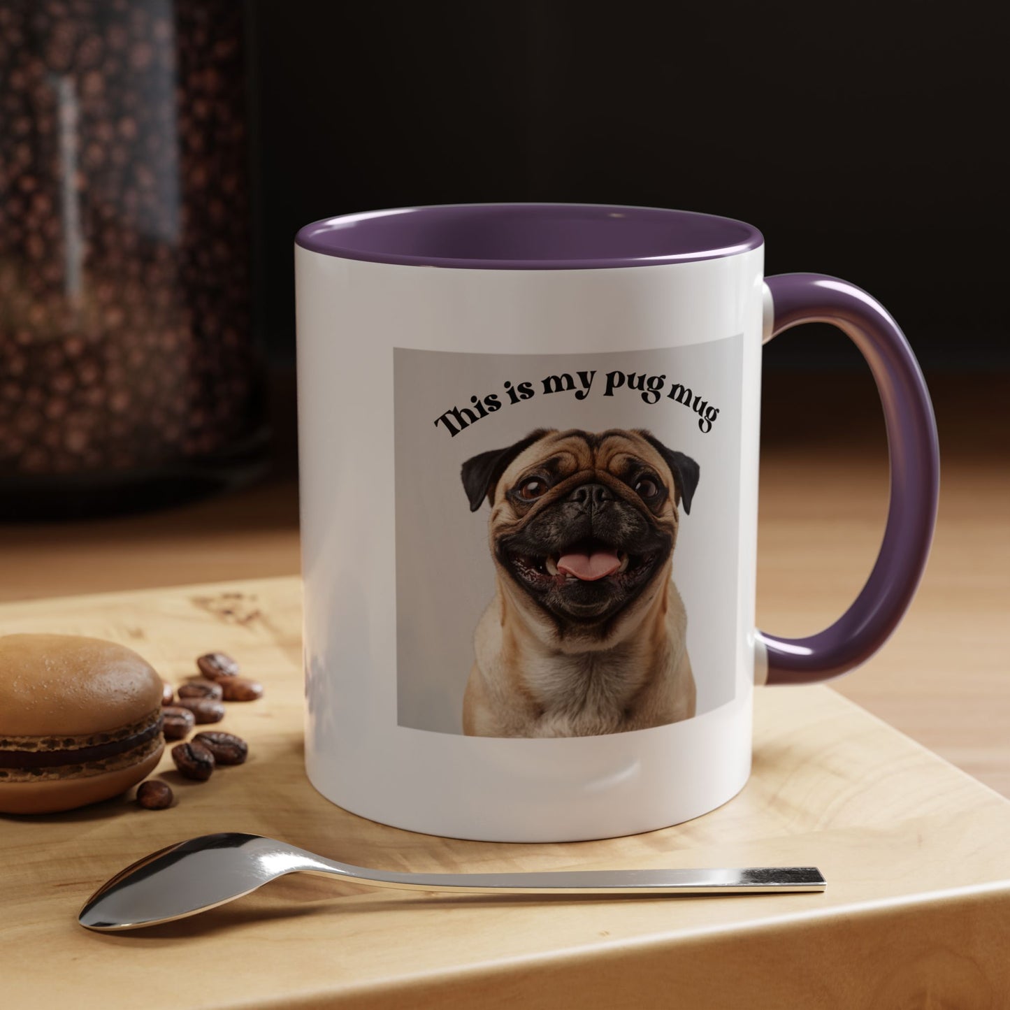 Pug Coffee Mug — "This is my pug mug" Accent Ceramic Cup (11/15oz)