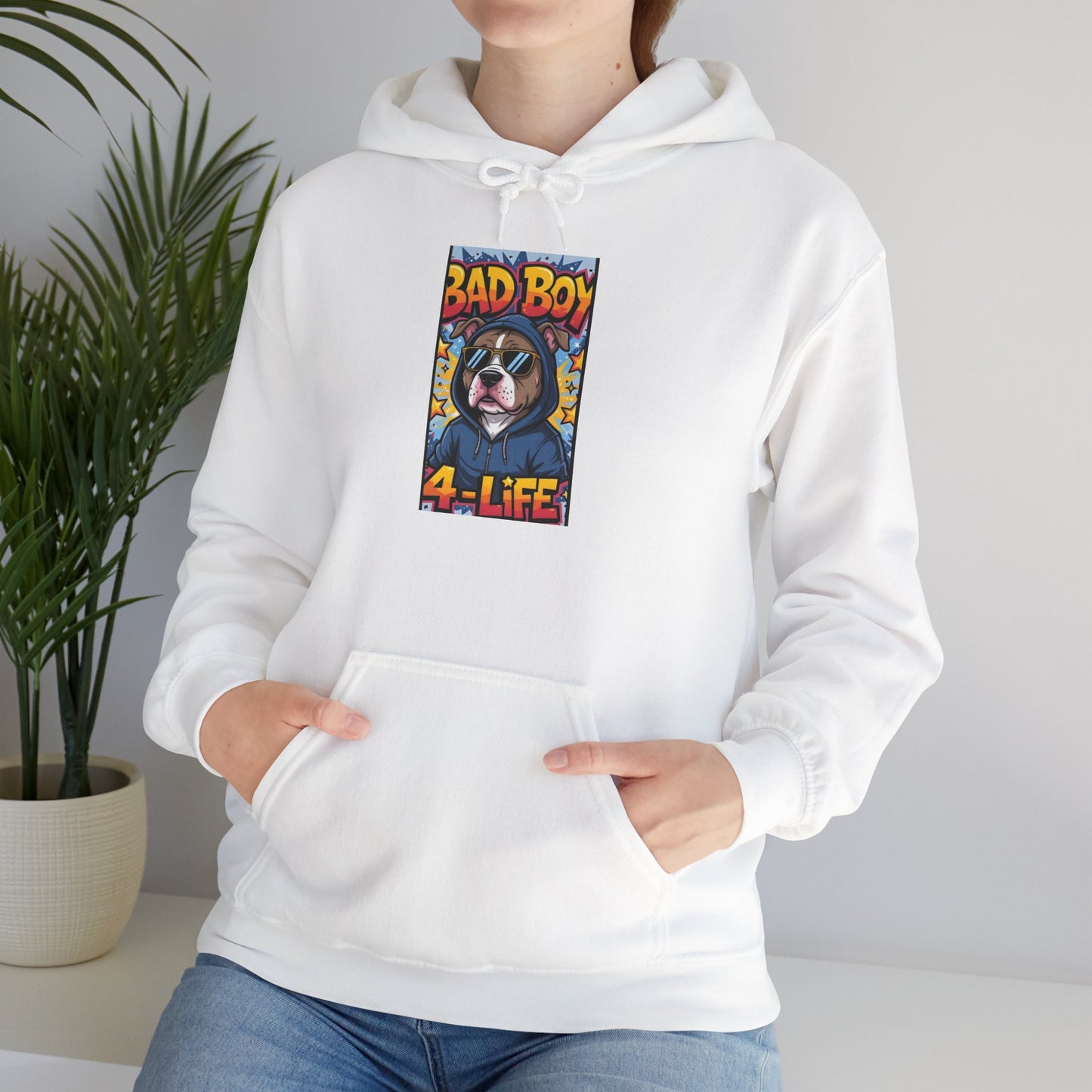 Bad Boy 4 Life Hoodie – Cute Bulldog Graphic Pullover