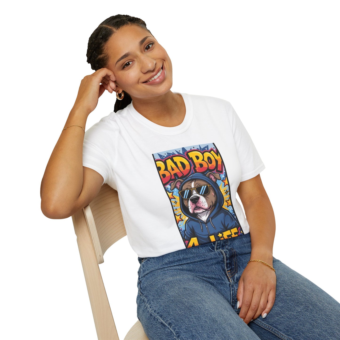 Bad Boy 4-LIFE Dog T-Shirt – Cool Pitbull Hoodie Graphic Tee