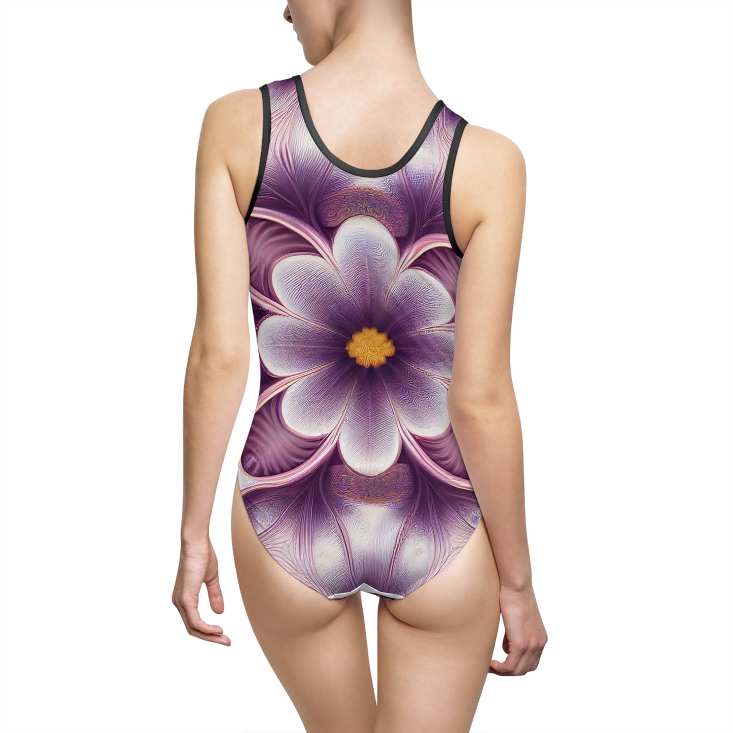 Floral Purple Kaleidoscope One-Piece Swimsuit
