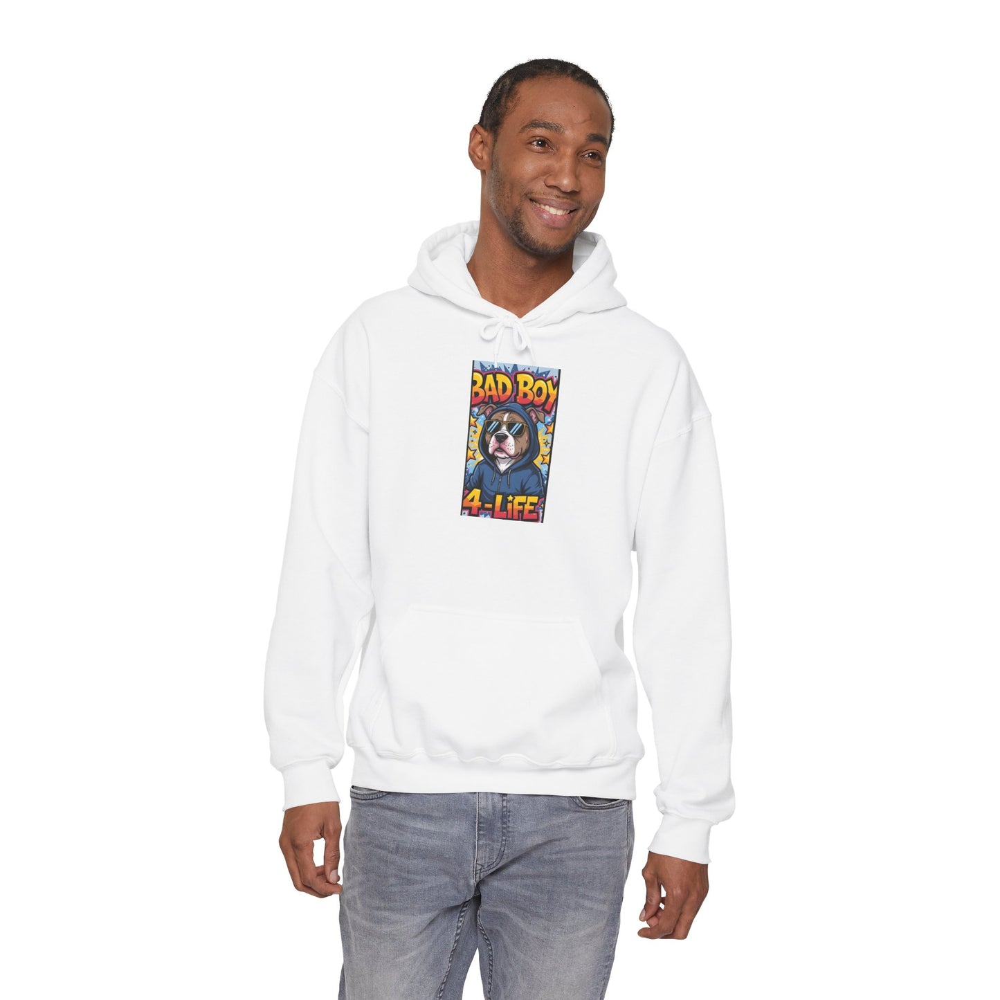 Bad Boy 4 Life Hoodie – Cute Bulldog Graphic Pullover