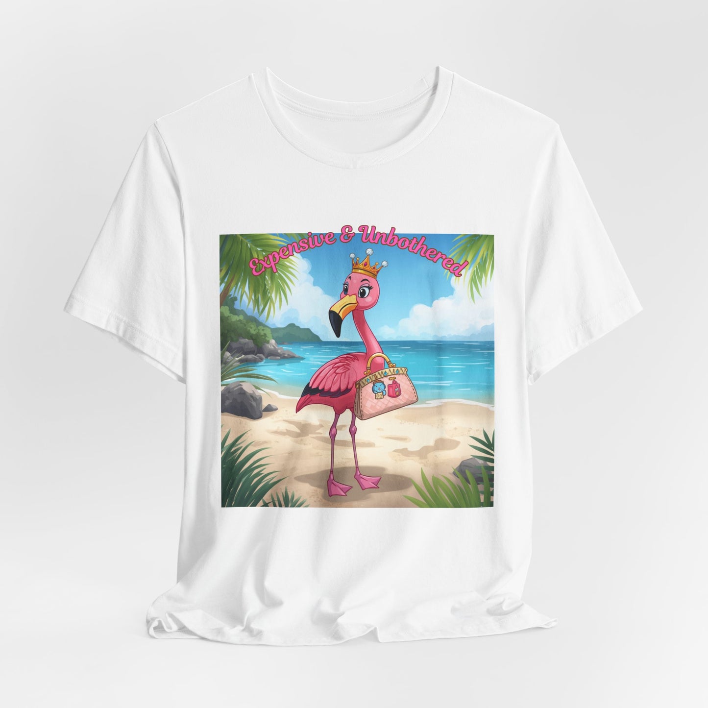 Flamingo Beach Vacation T‑Shirt — 'Paradise & Wanderlust' Tropical Graphic Tee