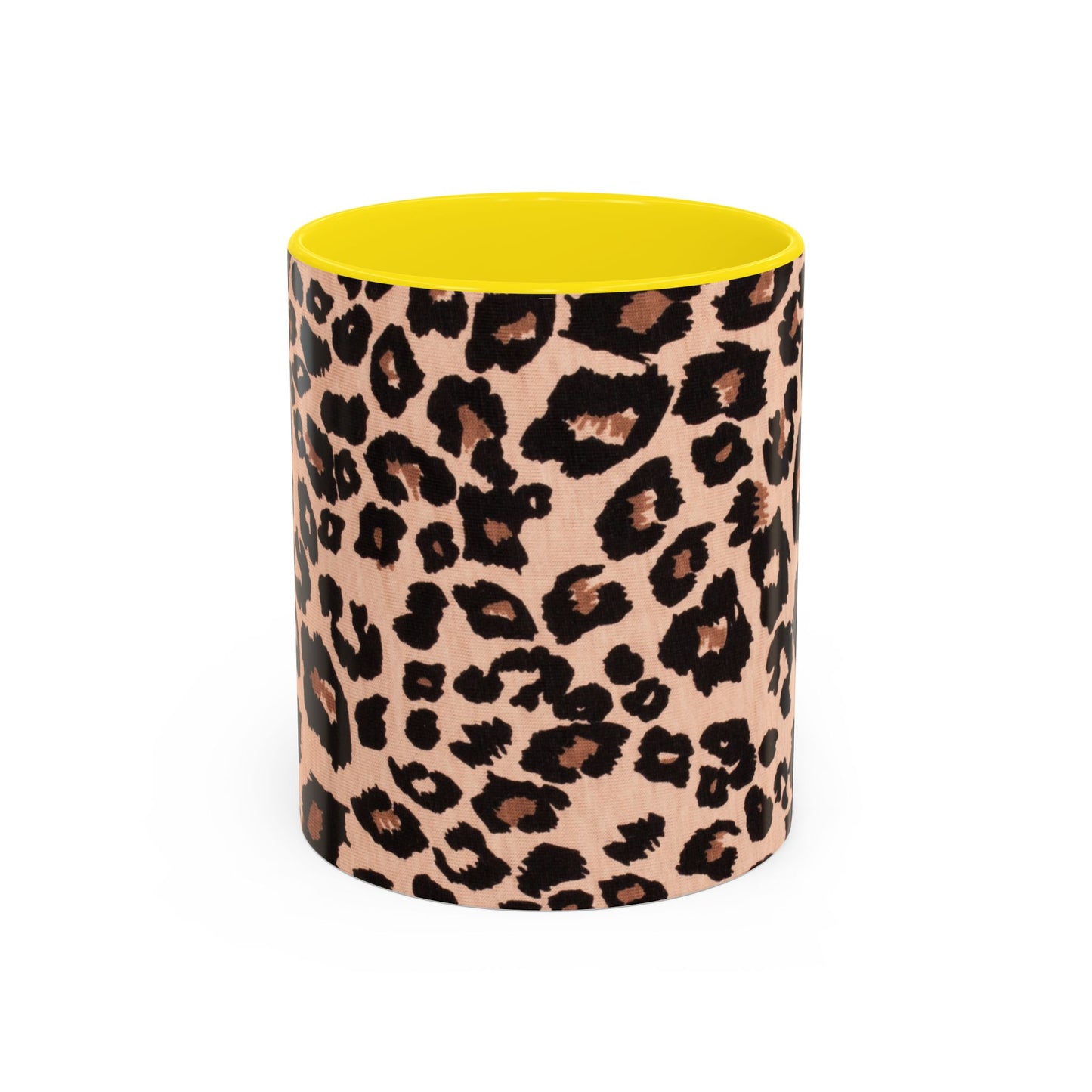 Leopard Print Accent Coffee Mug – 11/15oz Stylish Animal Print Ceramic Cup