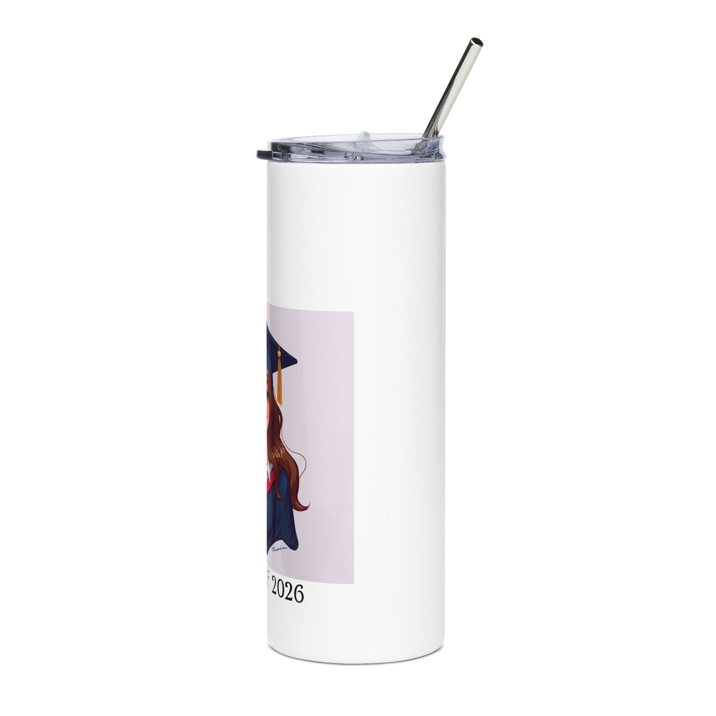 Graduation Girl 20oz Stainless Steel Tumbler – "Beauty & Brains" Class of 2025