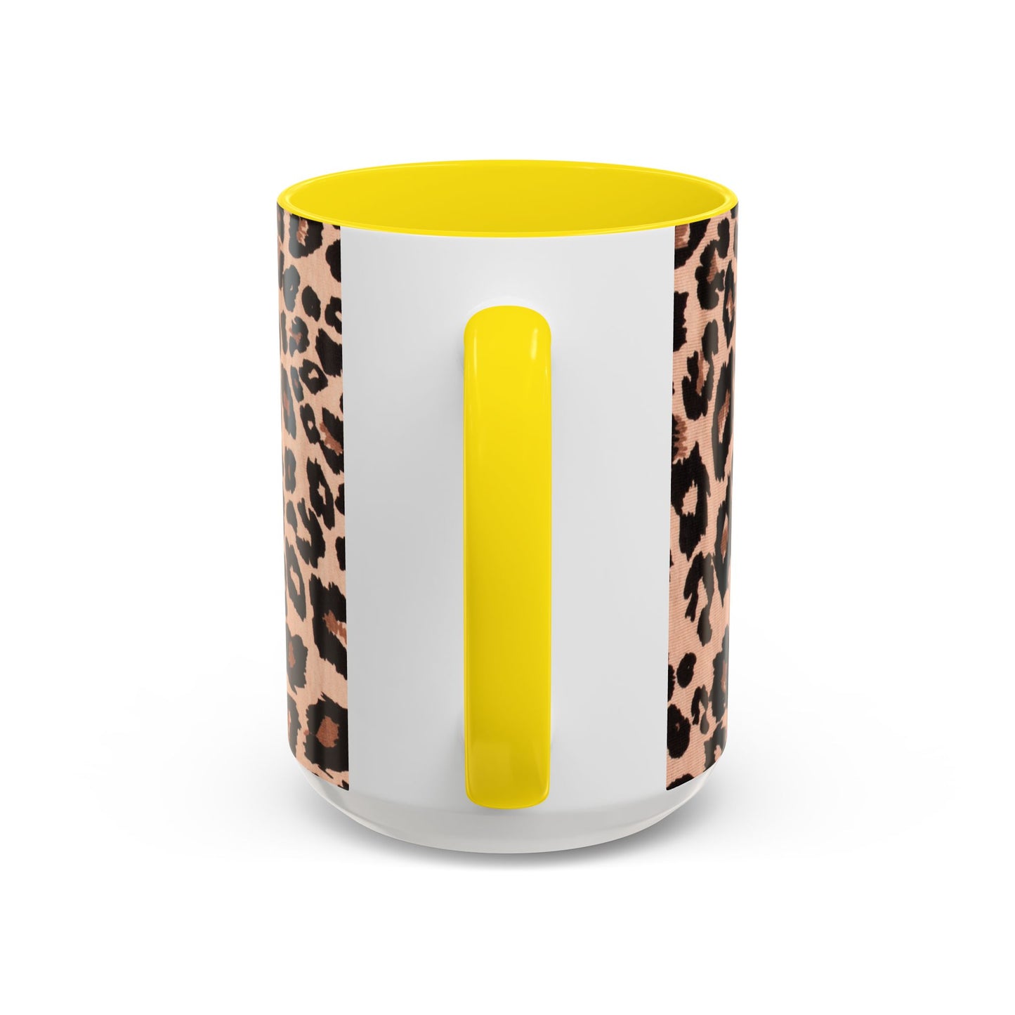 Leopard Print Accent Coffee Mug – 11/15oz Stylish Animal Print Ceramic Cup