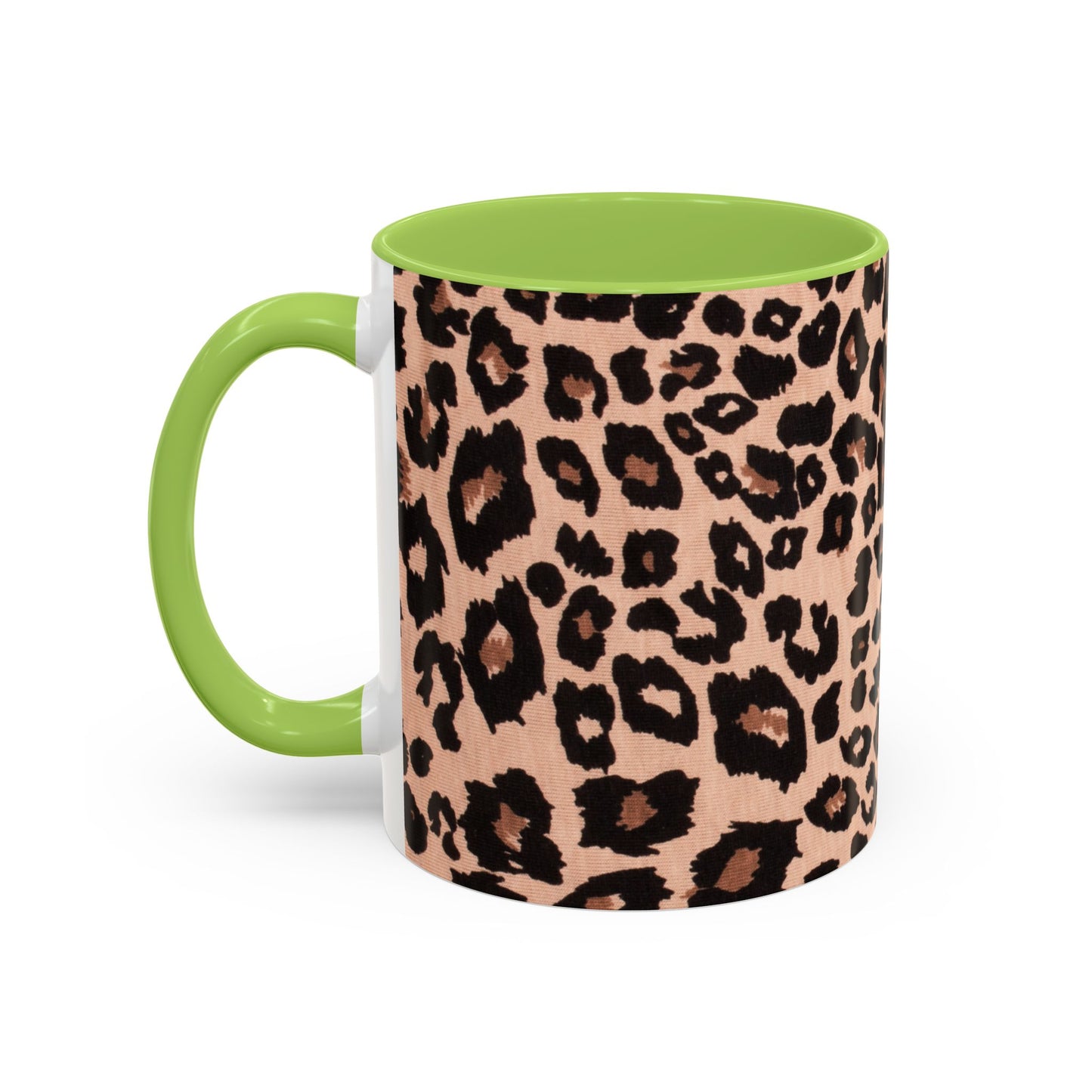 Leopard Print Accent Coffee Mug – 11/15oz Stylish Animal Print Ceramic Cup