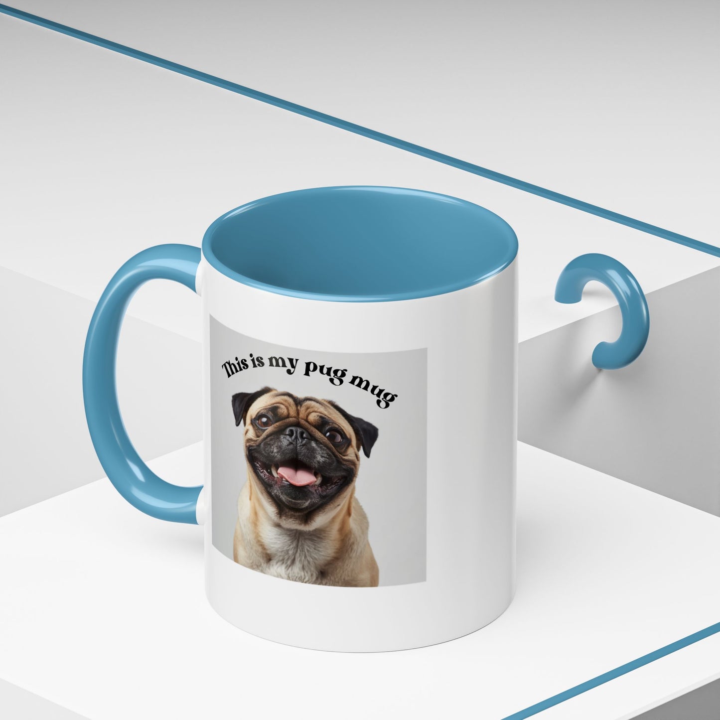 Pug Coffee Mug — "This is my pug mug" Accent Ceramic Cup (11/15oz)