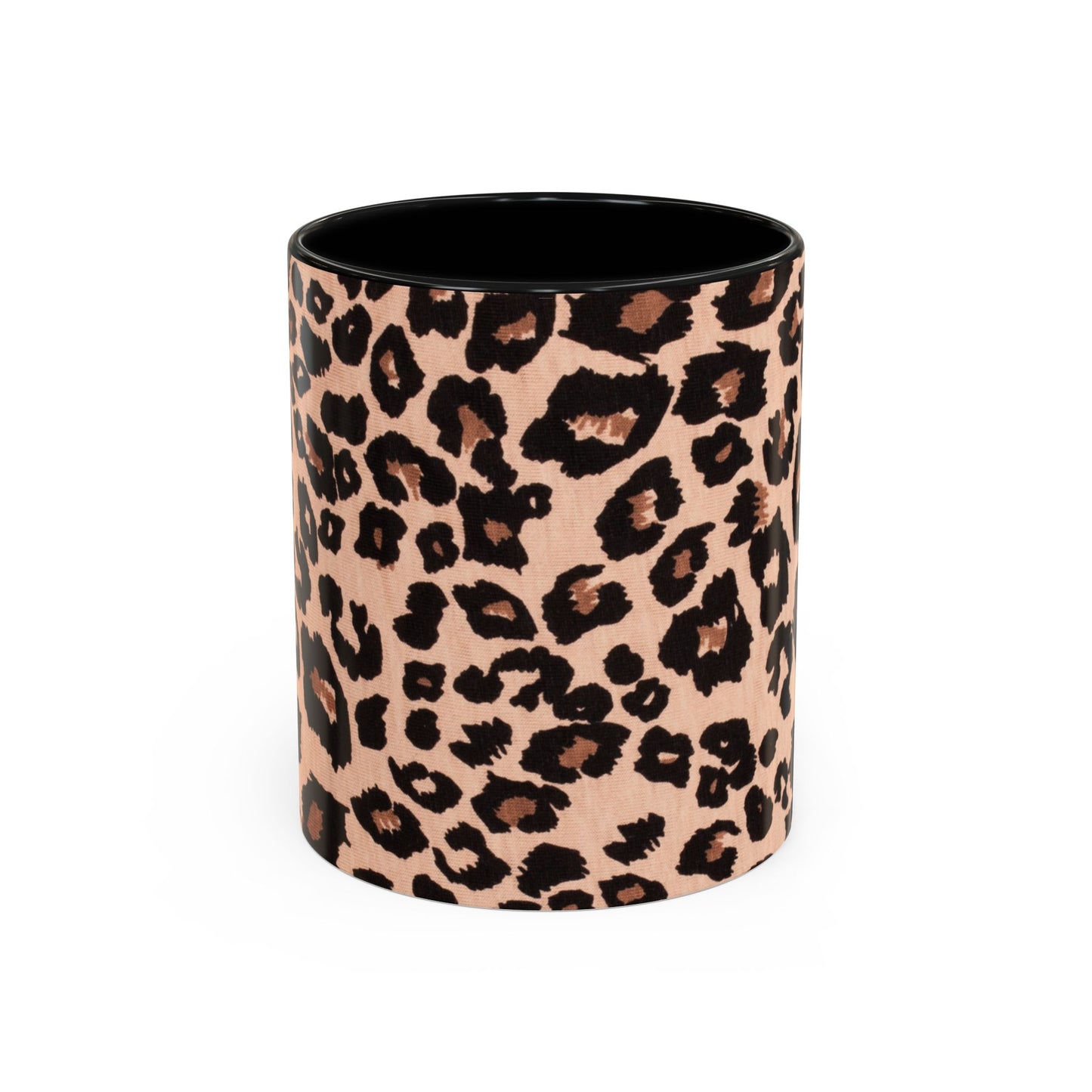 Leopard Print Accent Coffee Mug – 11/15oz Stylish Animal Print Ceramic Cup
