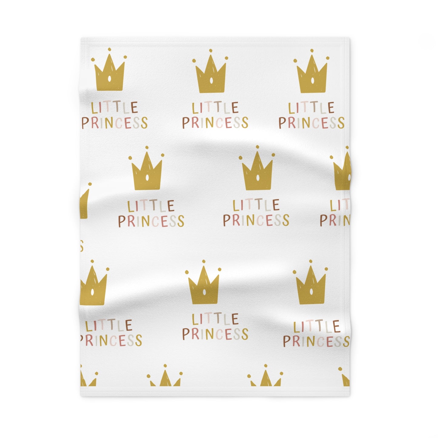 Little Princess Fleece Baby Blanket – Gold Crown Nursery Swaddle