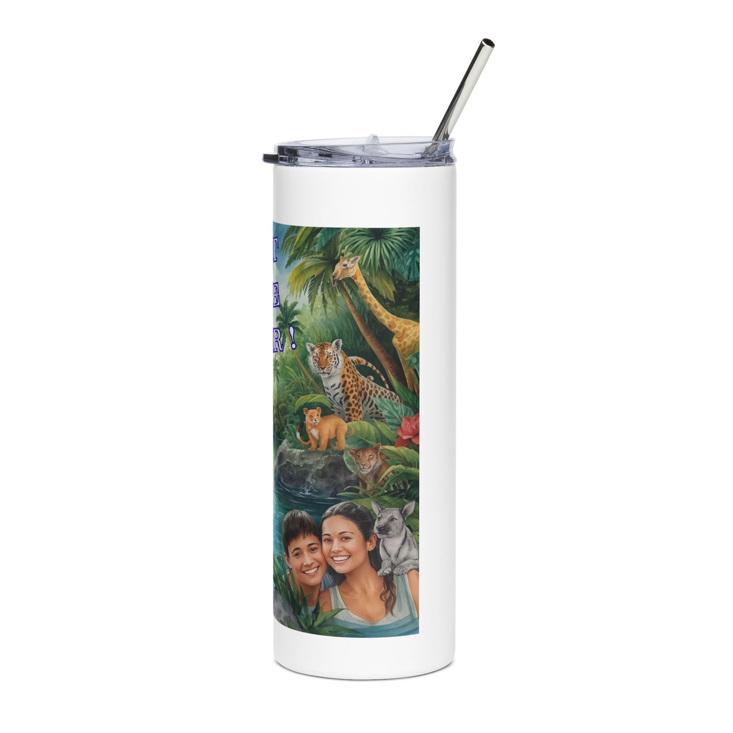 Tumbler - "Best Life Ever" Tropical Wildlife 20oz Stainless Steel Tumbler