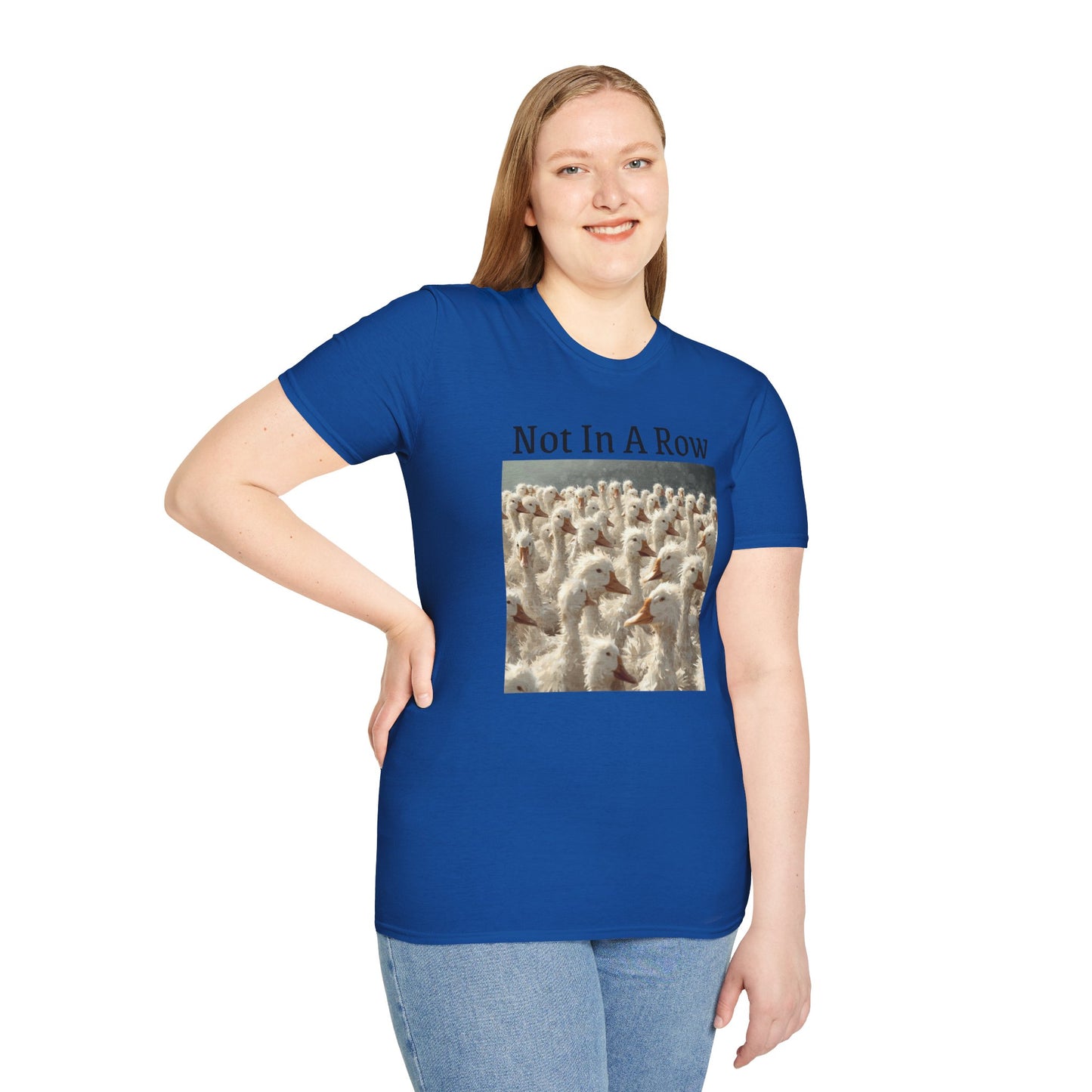 T-Shirt — "Not In A Row" Duck Flock Graphic Tee
