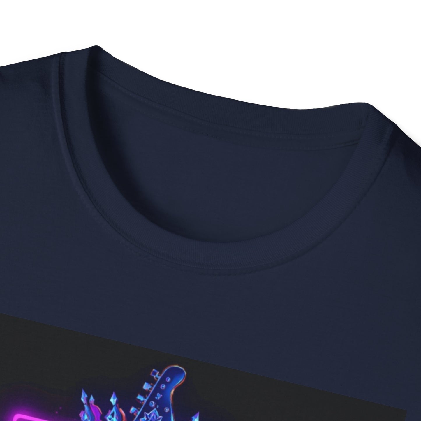 Rock Guitar T-Shirt - "Leaders Don’t Follow, They Reign" Neon Crown Design