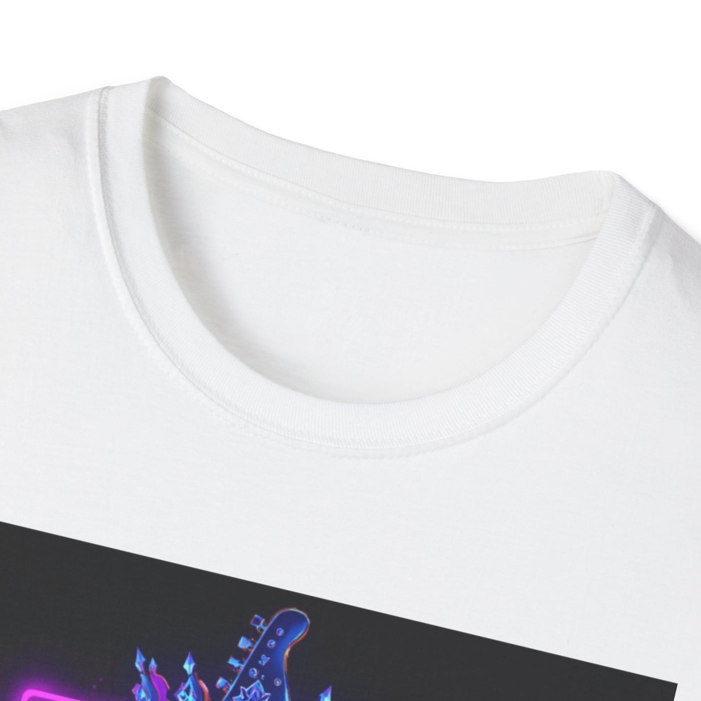 Rock Guitar T-Shirt - "Leaders Don’t Follow, They Reign" Neon Crown Design