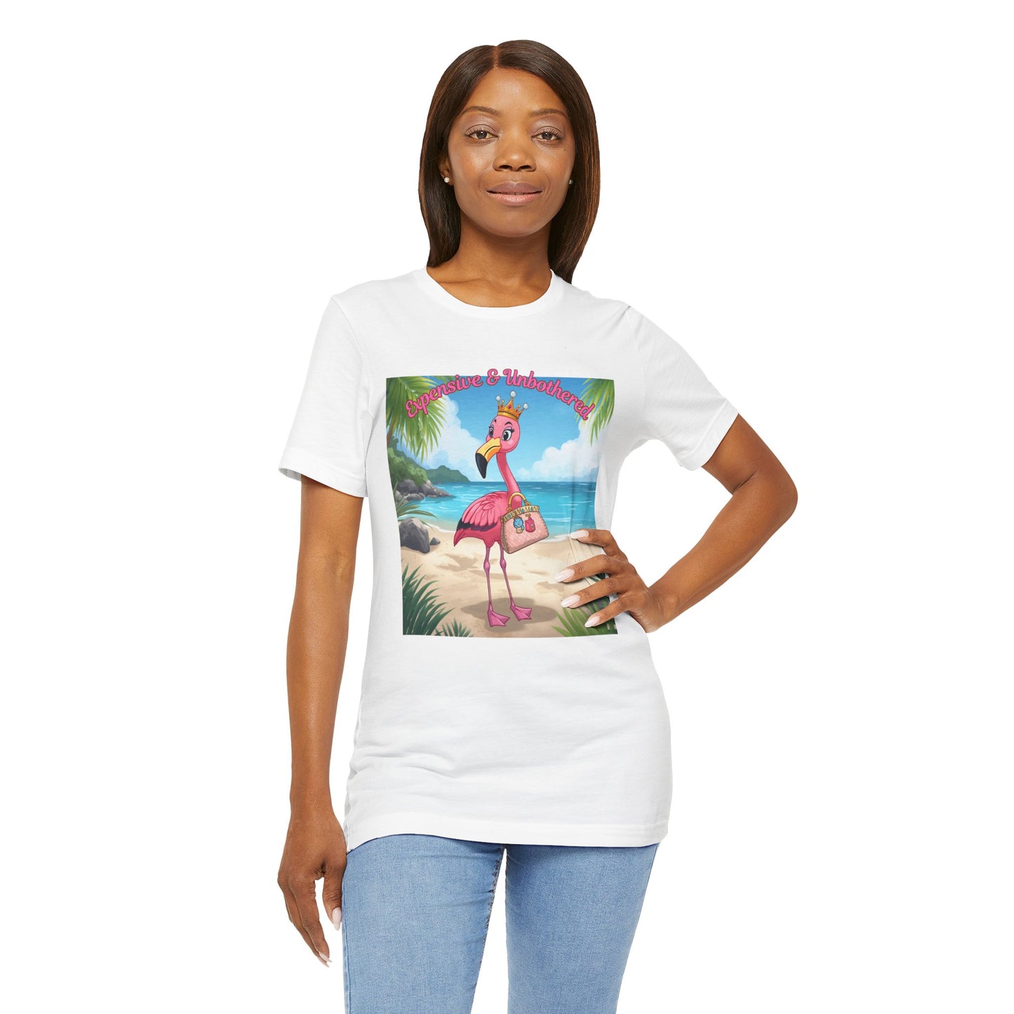 Flamingo Beach Vacation T‑Shirt — 'Paradise & Wanderlust' Tropical Graphic Tee